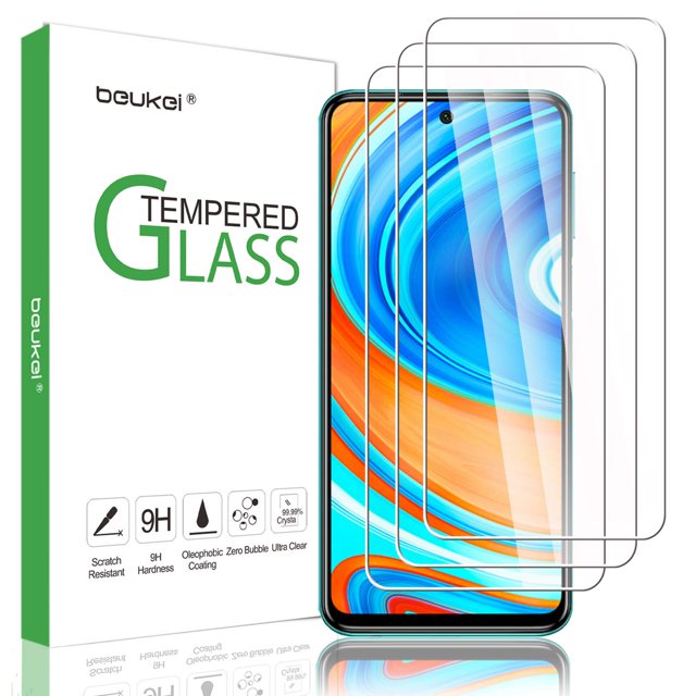 Beukei Paquete De 3 Protectores De Pantalla De Vidrio Templado Para Xiaomi Redmi Note 9S / 9 Pro 5G Antiarañazos Sin Burbujas