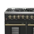 thumbnail image 4 of FORNO Galiano 48-inch Gas Range Black  Antique Brass Design, 8 Burners, 107,000 BTU, Griddle, 6.58 cu.ft. Double Ovens, 4 of 5