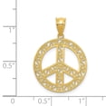 thumbnail image 3 of Auriga 14k Yellow Gold Filigree Peace Sign Pendant for Women, 3 of 5