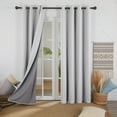 thumbnail image 3 of Deconovo 100% Blackout Window Treatment, Linen Look Thermal Curtains 72 inch Long 2 Panels, Grommet Solid Curtains for Bedroom (Light Gray, 52 x 72 inch, 2 Panels), 3 of 11