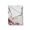 thumbnail image 2 of Cherry Blossom Soft Flannel Fleece Throw Blanket, Twisted Trunk of Cherry Tree with Blooms in Foggy Sky, Cozy Plush for Indoor and Outdoor Use, 50" x 70", Charcoal Grey Dark Coral, by Ambesonne, 2 of 6