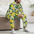 thumbnail image 7 of Hirioo Lemon Seamless Pattern Oil Painting Effect for Men's Pajama Sets 2 Piece Pjs Men's Long-Sleeved Pajama Set Button Down Sleepwear,S-XXL-Small, 7 of 7