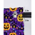 thumbnail image 6 of Halloween Tier Curtains 45 Inch Length,Sheer Curtains for Bedroom Living Room Window Orange Yellow Pumpkin Purple Black Castle Rod Pocket Drapes Kitchen Curtains Small Half Window 27.5"x45" 2 Panels, 6 of 7