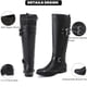 thumbnail image 3 of Botas altas hasta la rodilla Ruiee 231118 para mujer, color negro, PU, talla 8, 3 of 7