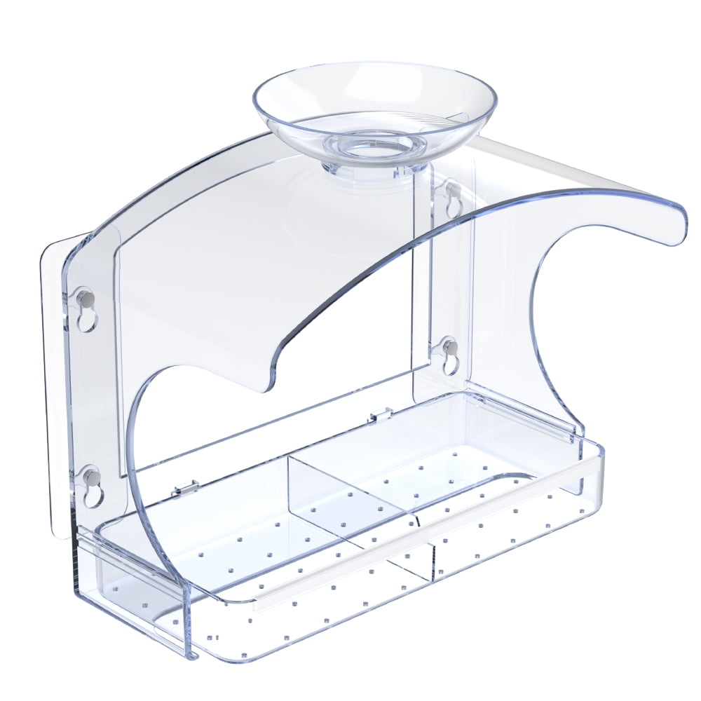 Window Bird Feeders Outside with 2 Non-Marking Self-Adhesive Hooks