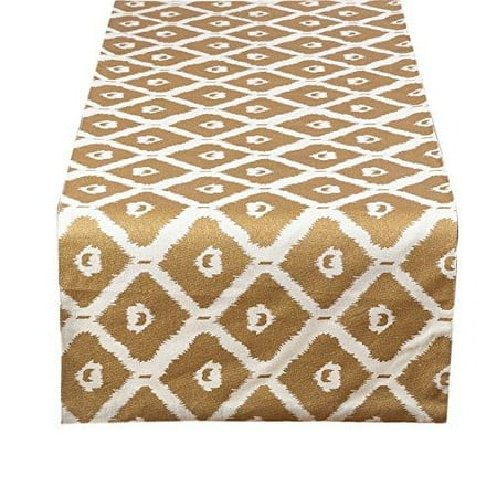 

Fennco Styles Metallic Ikat Print Decorative Table Runner (16 x72 Table Runner Gold)