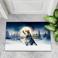 thumbnail image 4 of Hello Winter Siberian Husky Welcome Snowy Night Watercolor Vintage Doormat Husky Dog Lover Gifts Indoor Outdoor Welcome Mat - 01011, 4 of 5