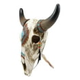 thumbnail image 3 of Ebros 12.5"L Southwest Steer Bison Bull Horned Skull With Feathers Wall Decor, 3 of 5
