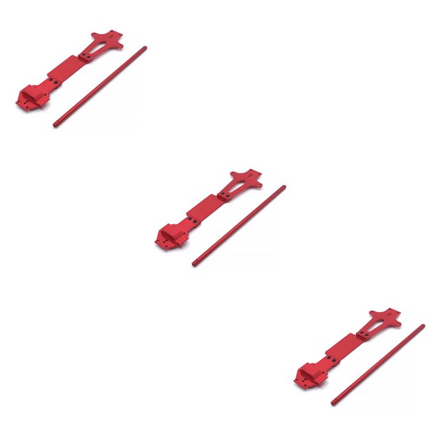 Eje de transmisión central Vogacara 3 piezas Rojo para WLtoys 144001 144002 1/14