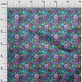 thumbnail image 2 of oneOone Cotton Cambric Turquoise Blue Fabric Florals Sewing Craft Projects Fabric Prints By Yard 56 Inch Wide, 2 of 4