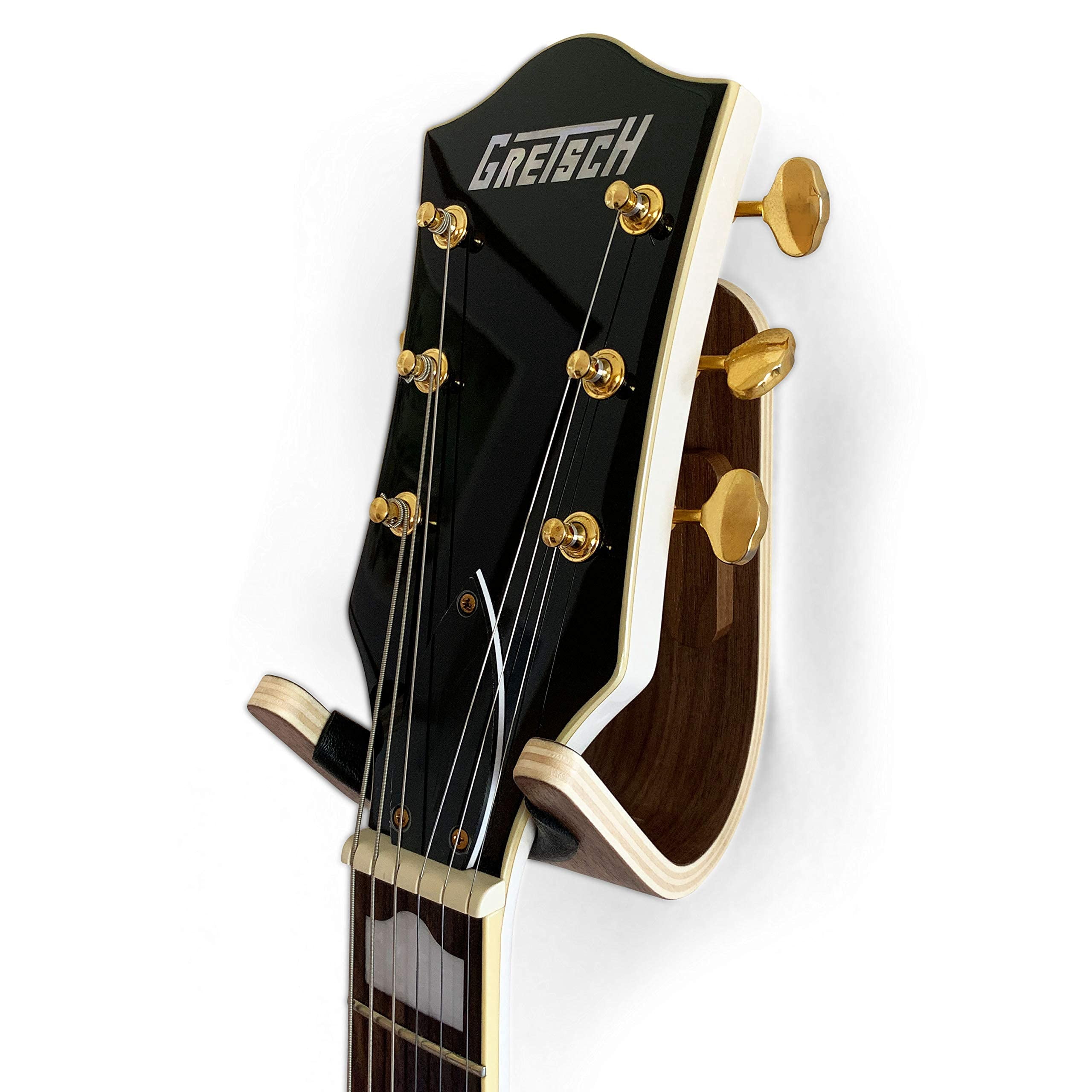 Guitar Wall Mount Hooks 2 Pack: Modern Design Hanger For Storage & Display. Heavy Duty Ply Wood Hook Holder The Wall. Hangers Stand Acoustic Guitars  Ukulele Bass Violin Cello