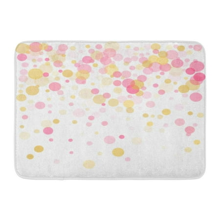 Christmas Bath Confetti LADDKE Rose Gold Confetti Circle for Christmas Holiday Pink and Color Round Dots Circles Chaotic Scatter Rich Doormat Floor Rug Bath Mat 23.6x15.7 inch ()