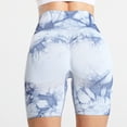 thumbnail image 3 of SWSMCLT Women's Biker Yoga Shorts Summer High Waist Booty Short Leggings Pants Tie Dye Pastel Tummy Control Running Gym Workout Athletic Shorts Butt Lifting Ruched Blue Medium, 3 of 3