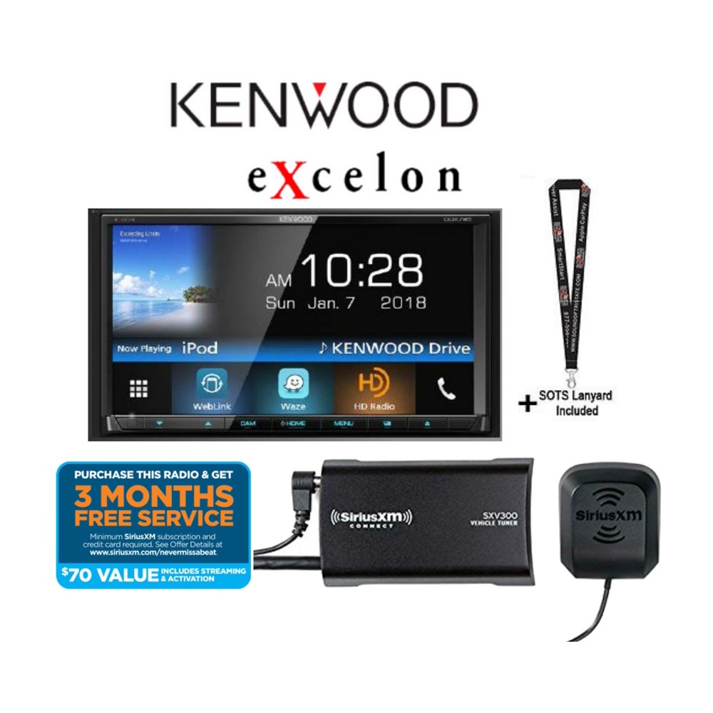 Kenwood eXcelon DDX795 6.95" WVGA DVD Receiver w/ Bluetooth and HD