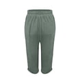 thumbnail image 4 of Arlun 2026 Summer Beach Linen Five Point Pants with Pockets Lightweight Comfort Breathable Pure Color Half Trousers Stretch Waist Straight Leg Knee Length Leisure Pant Light Green L, 4 of 4