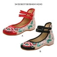 thumbnail image 4 of Smilepp 1/2/3 Lin Respirant et Ballerines pour Femmes Chaussures Incontournables Ballerines pour Femmes Escarpins Chaussures Nouvelles Brodées Rouge 43 1 Pce, 4 of 6