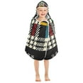 thumbnail image 7 of Colorful Black Checkered Pattern Kids Hooded Beach Towel Baby Bath Poncho Towels with Hood Absorbent 50"x23.5" for Pool Swimming, 7 of 7