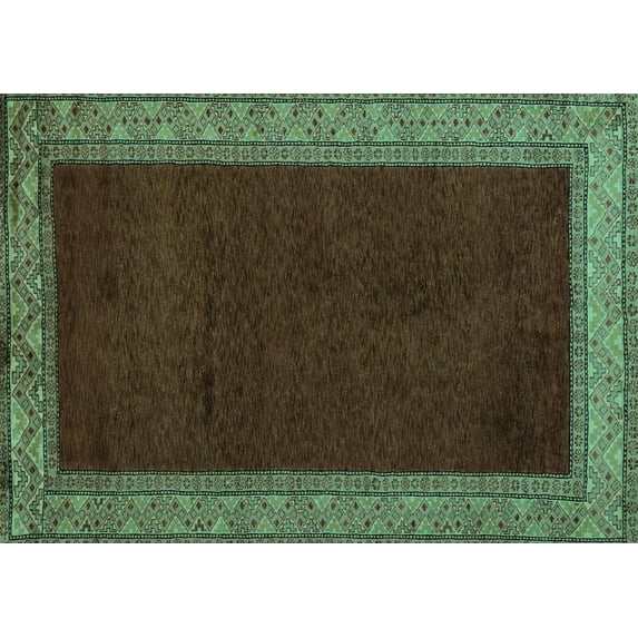 Ahgly Company Indoor Rectangle Abstract Turquoise Blue Modern Area Rugs, 5' x 8'