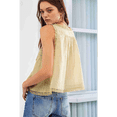 thumbnail image 3 of Blusas de Verano Bohemias con Lazo Frontal para Mujer, Blusas Playeras de Encaje con Botones, Sin Mangas, de de , Y2k 2025, Amarillas, S, 3 of 6