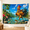 A, variant on XaaKee Tapestry Wall Hanging, Relaxed Red Rooster Surfing On A Thick Tree Branch, High-Quality Polyester Bedroom Tapestry, 60x40Inch