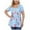 Blue, variant on Women's Plus Size Short Sleeve V-Neck Printed Boho Blouse Casual Tunic Top Lightweight Polyester Daily Wear Home Office Vacation Spring Autumn Winter