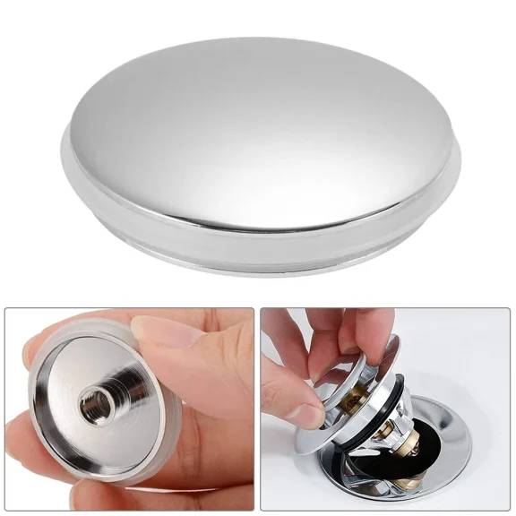 1Pc Sink Plug Waste Plug Brass Chrome For Kitchen Bathroom Leach Basket