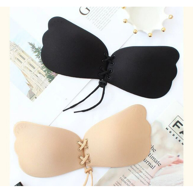 RV 2 piezas de sujetador push up de viscosa, sujetador sin tirantes de silicona viscosa invisible para mujer, sujetador sin tirantes de pecho grande Rojo Verde