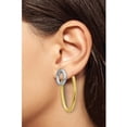 thumbnail image 4 of Sterling Silver & Gold-tone Front & Back Oval Post Earrings, 4 of 5