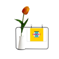 thumbnail image 1 of Amante amor el único romance Tarjeta de jarrón artificial de tulipanes, 1 of 3