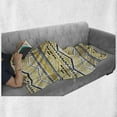 thumbnail image 6 of Yellow and Black Soft Flannel Fleece Throw Blanket, Prehistoric Design with Zig Zag Lines Stripes Chevron, Cozy Plush for Indoor and Outdoor Use, 50" x 60", Yellow Black and White, by Ambesonne, 6 of 6