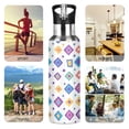 thumbnail image 7 of Yayeee 33oz Insulated Water Bottle Double Wall Stainless Steel with Flip Straw Lid, Purple Retro Shapes, 7 of 7