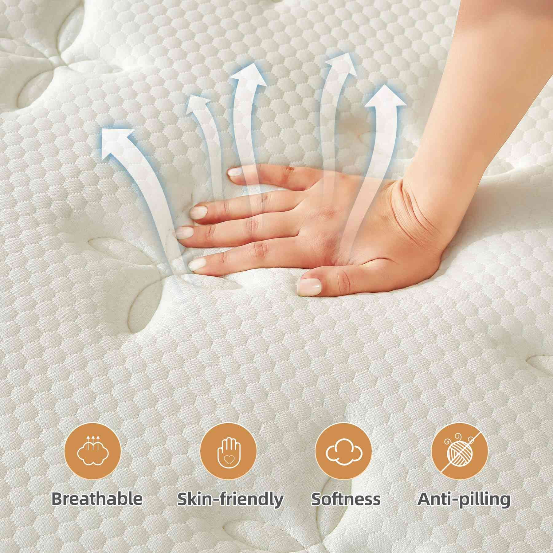 Selene Bedding Materasso full size, 30,5 cm, con molle insacchettate e memory foam per alleviare la pressione, isolamento del movimento, supporto per bordi, materasso medio rigido in una scatola