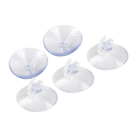 

Home Kitchen Bathroom 40mm Dia Suction Cup Hook Wall Hangers Clear 5 Pcs
