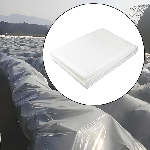 DYNWAVECA Feuille de Serre Transparente Résistante aux Intempéries, Garde au Chaud Film de Serre Robuste pour Horticulture Agriculture Jardin Ferme Extérieur 13x13 Pieds