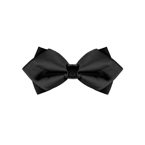 CORBATA DE LAZO PREATADA PARA HOMBRES SÓLIDA INSPIRADA, CORBATAS DE PICO PARA BODAS Y FIESTAS, NEGRA, TALLA ÚNICA