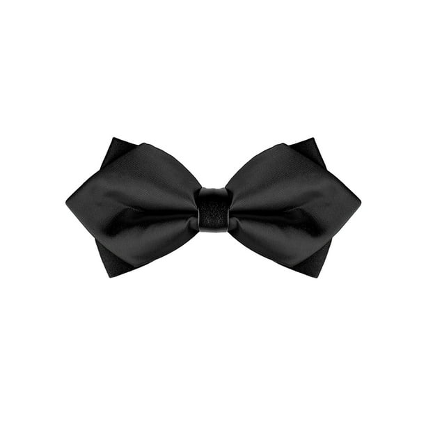 CORBATA DE LAZO PREATADA PARA HOMBRES SÓLIDA INSPIRADA, CORBATAS DE PICO PARA BODAS Y FIESTAS, NEGRA, TALLA ÚNICA