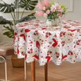 thumbnail image 5 of Valentines Day Round Tablecloth 60 Inch, Valentine Tablecloth Lace Flower Red Rose Heart Table Cloth Cover for Dinner Party Wedding Decor, 5 of 5