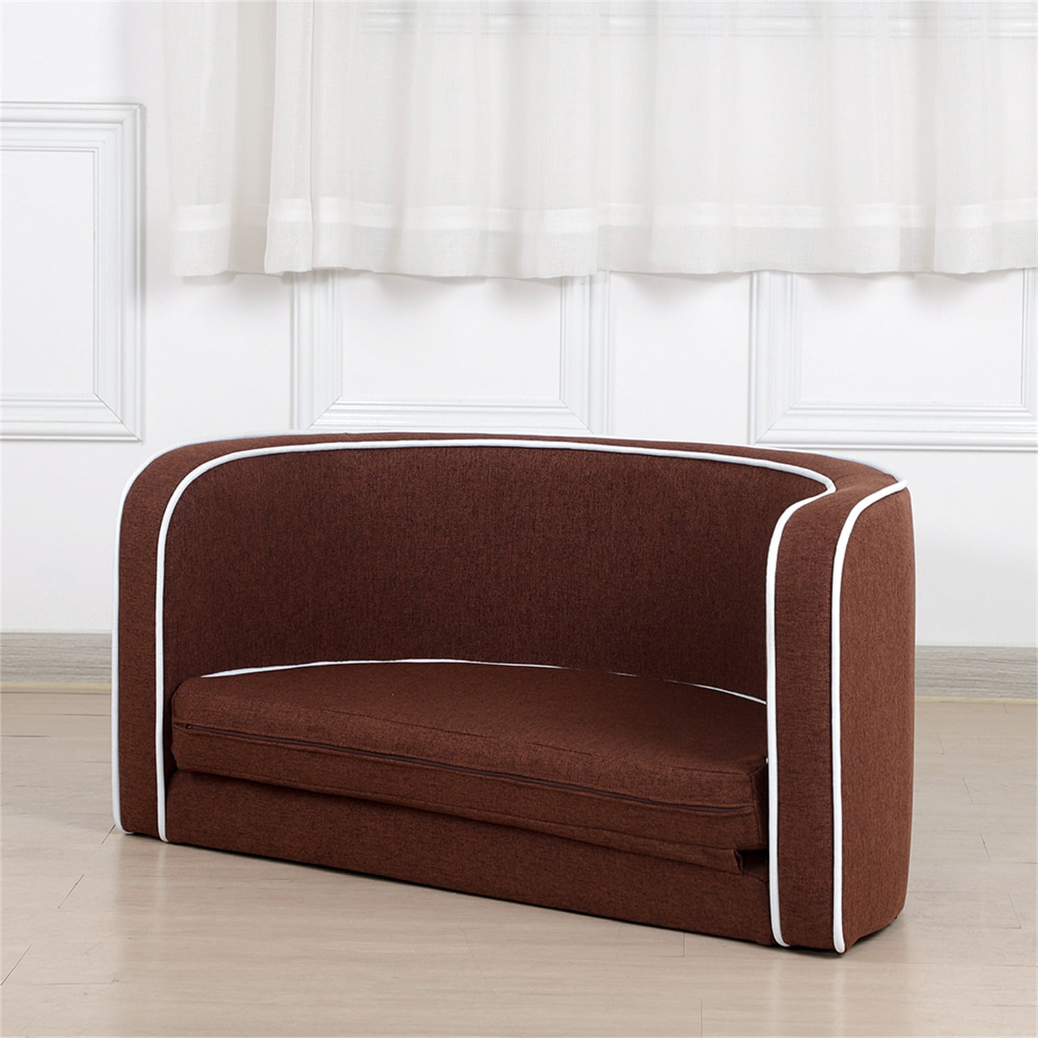 Pefilos 35" Round Pet Sofa, Dog Sofa Beds, Cat Sofa BedS, Brown Pefilos 35" Round Pet Sofa, Dog Sofa Beds, Cat Sofa BedS, Brown