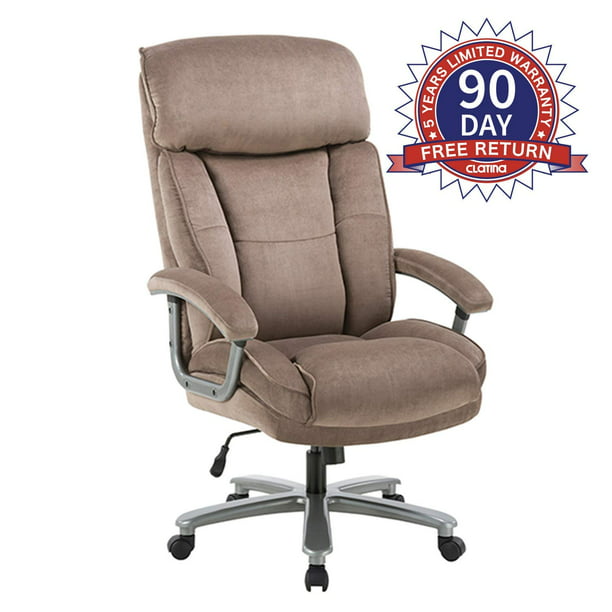 Ergonomic Big Tall Executive Office Chair With Upholstered Swivel 400lbs High Capacity Adjustable Height Thick Padding Headrest And Armrest For Home Office Beige Walmart Com Walmart Com