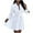 White, variant on Women's Long Sleeve Casual Shirt Dresses Button Down Dress Solid A-Line Midi Dresses Tunic Short Dress with Belt