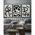 thumbnail image 4 of SHENIFY Black and White Lines Abstract Wall Art 16x24in3pcs Black Framed Ink Wash Minimalist Canvas Painting Artwork, 4 of 5