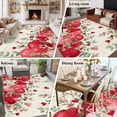 thumbnail image 5 of Valentines Love Heart Area Rugs 6'x9', Washable Small Throw Rugs for Kitchen Dining room, Red Eucalyptus Botanical Retro Indoor Outdoor Rug Non-Slip Low Pile Carpet Runner Reversible Floor Mats, 5 of 8