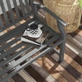 thumbnail image 4 of Barara King Outdoor Bench, Patio Benches for Outdoors,46" Outdoor Garden Bench, Metal Bench, Wood Look Slatted Frame Furniture, Gray, 4 of 11
