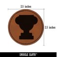 thumbnail image 2 of Trophy Award Solid 2.5" Faux Leather Round Engraved Iron-On Patch - Brown, 2 of 6