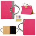 thumbnail image 1 of iPad 10.2 inch 2019 Handbag Case 7th Generation, Dteck Smart Multi-Angle Stand Magnetic PU Leather Bag Folio Cover with Handle Document Pocket Hand Strap Pencil [Auto Wake/Sleep], Rose Denim, 1 of 7