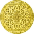 thumbnail image 1 of Ahgly Company Indoor Round Persian Yellow Traditional Area Rugs, 3' Round, 1 of 4