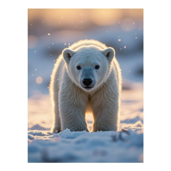 Diamond Art Kit for Adults, Polar Bear Snow Sunset Serenity Diamond Painting for Adults Beginners, 5D DIY Diamond Art Painting Kits, Colorful Diamond Painting Craft for Home Decor 12x16