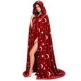thumbnail image 2 of HuangHuanChen Womens Hooded Cape Darkness Renaissance Halloween Medieval Cloak with Cuffs for Witches Hobbit Goth Ren Fair Elf Cape L, 2 of 5