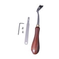 thumbnail image 4 of Herramienta de corte de cuero, herramienta de artesanía de cuero, herramienta de reparación, corte con mango de madera, recortador de bordes de cuero, 4 of 8