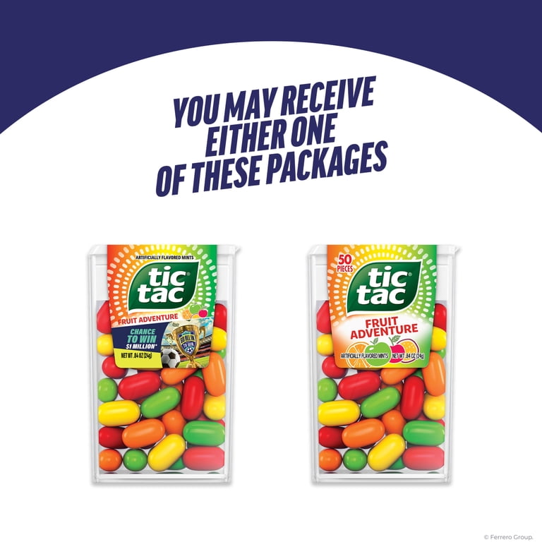 Tic Tac Fruit Adventure, On-the-Go Pocket-Sized Mints, 50 pieces